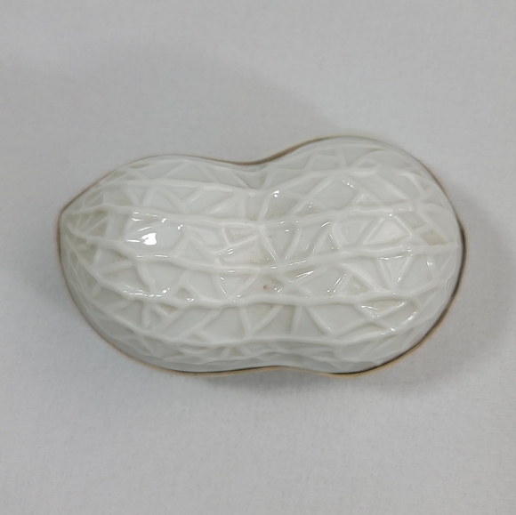 Vtg Enesco Japan Peanut Shaped Ceramic Trinket Container - Picture 4 of 12